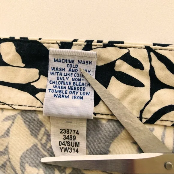 Gap Factory Store pencil skirt 100% cotton in black and tan leaf print sz. 10 - Picture 12 of 13